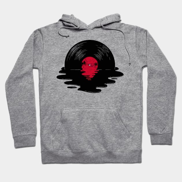 Vinyl LP Music Record Sunset Melt Away Hoodie by RASRAP